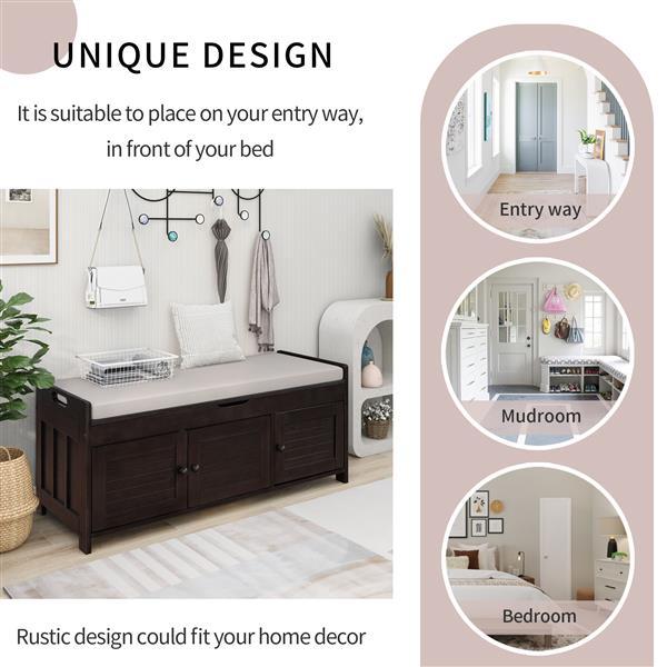 LouvreEase 3-Door Storage Bench