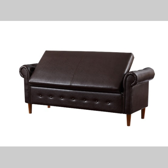 Brown Multifunctional Storage Rectangular Sofa Stool