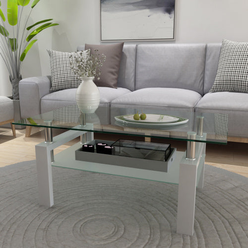 Crystal White Modern Coffee Table