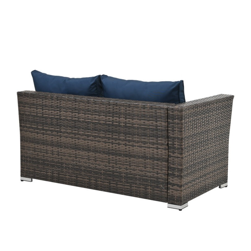 Coastal Charm 4-Piece Wicker Set with Coffee Table