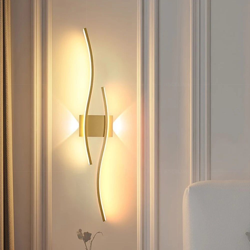 "CurvaGlow: Modern LED Strip Wall Lamp Double Curve