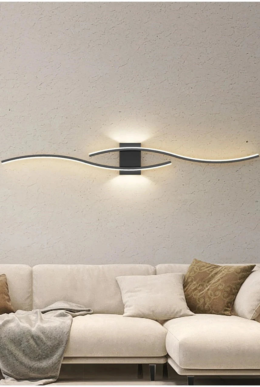 "CurvaGlow: Modern LED Strip Wall Lamp Double Curve