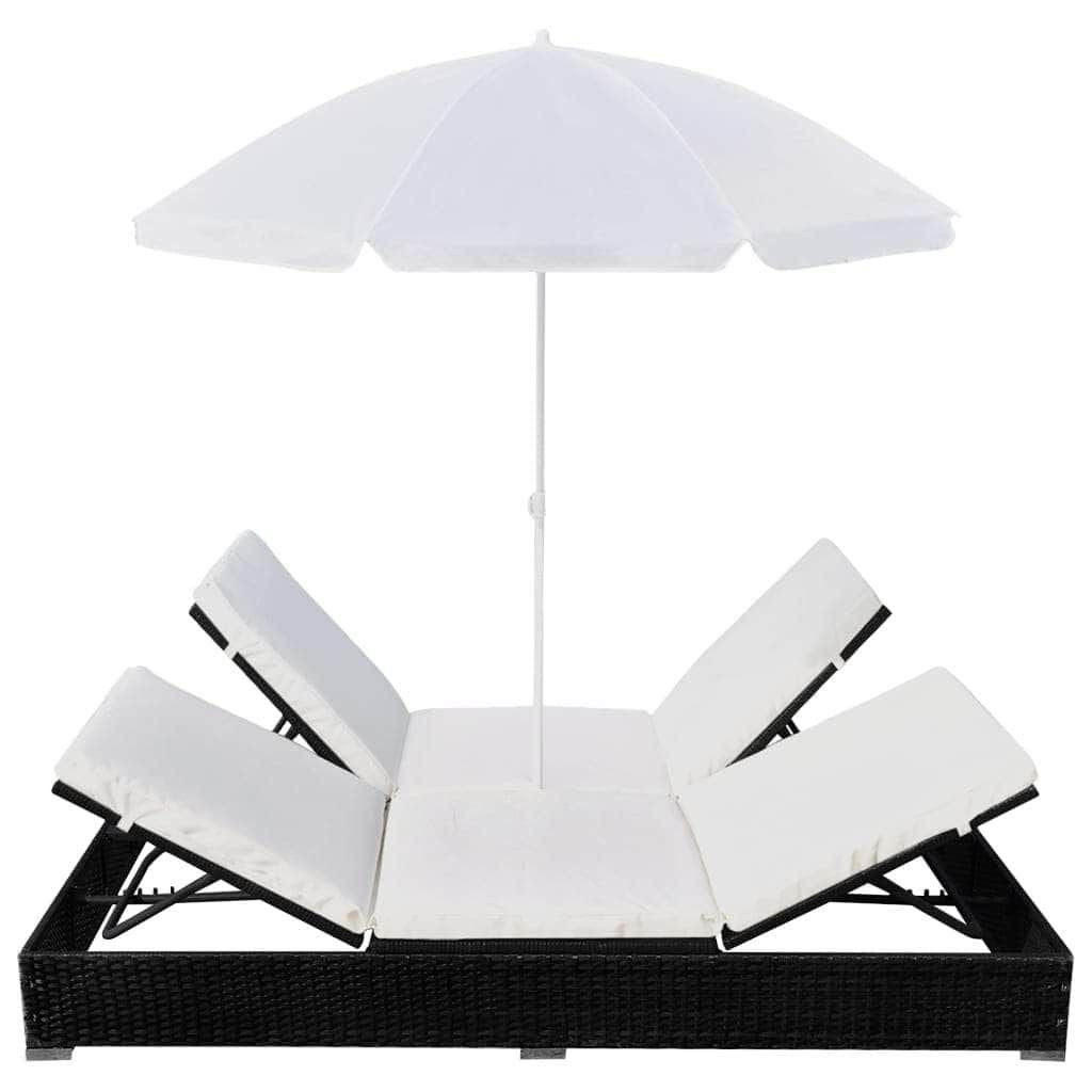 Outdoor Oasis Lounge Bed with Umbrella