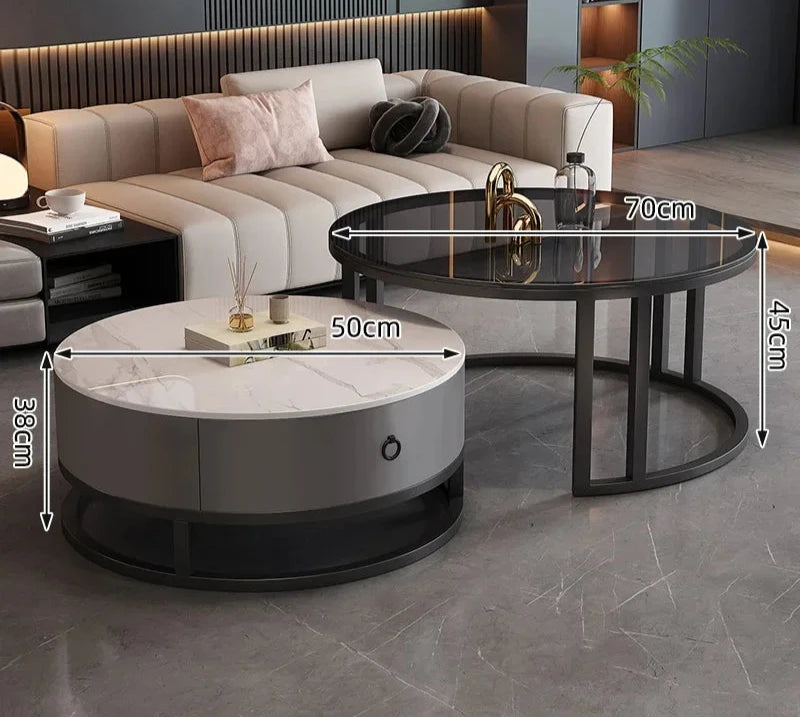 Elegant Marble Round Coffee Table