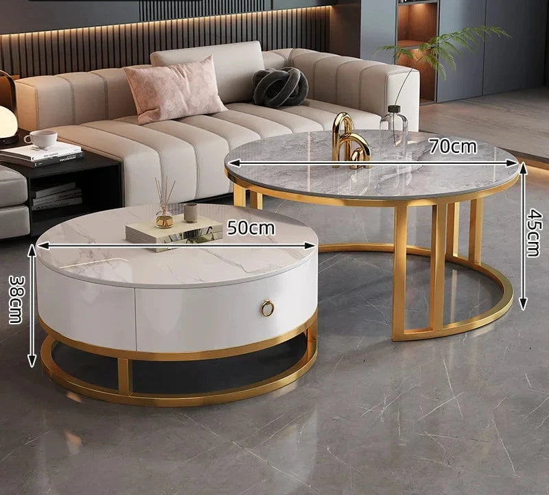 Elegant Marble Round Coffee Table