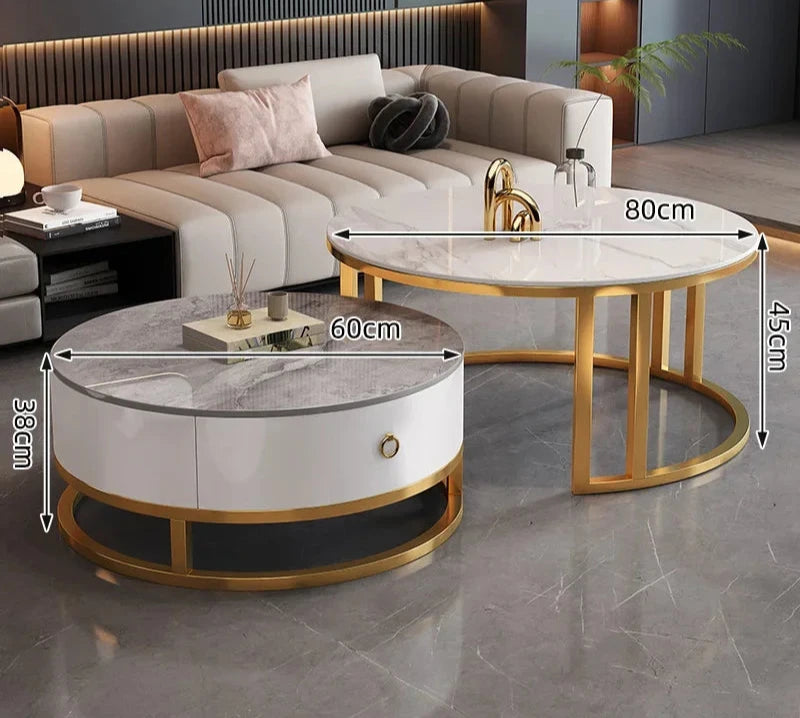 Elegant Marble Round Coffee Table