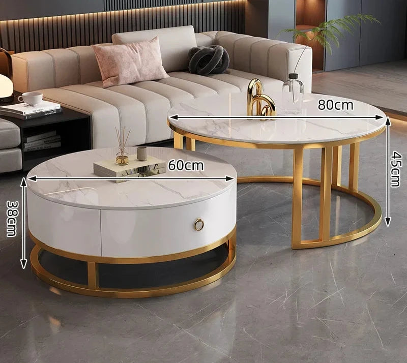 Elegant Marble Round Coffee Table