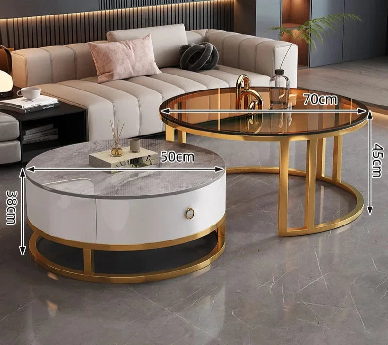 Elegant Marble Round Coffee Table