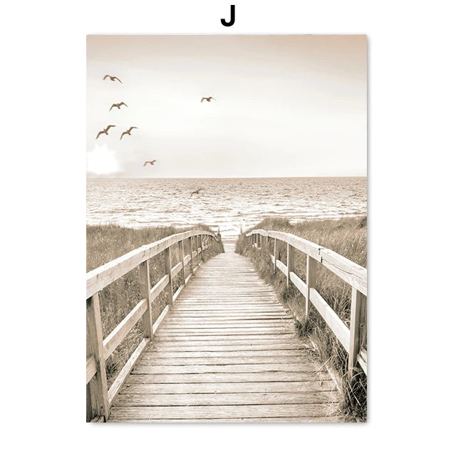 Beige Blossom Nordic Landscape Poster