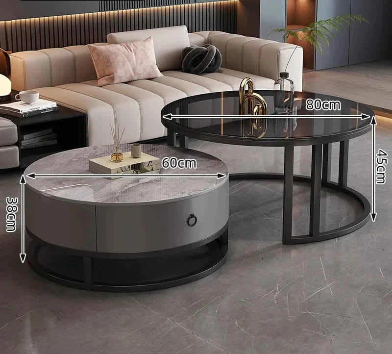 Elegant Marble Round Coffee Table