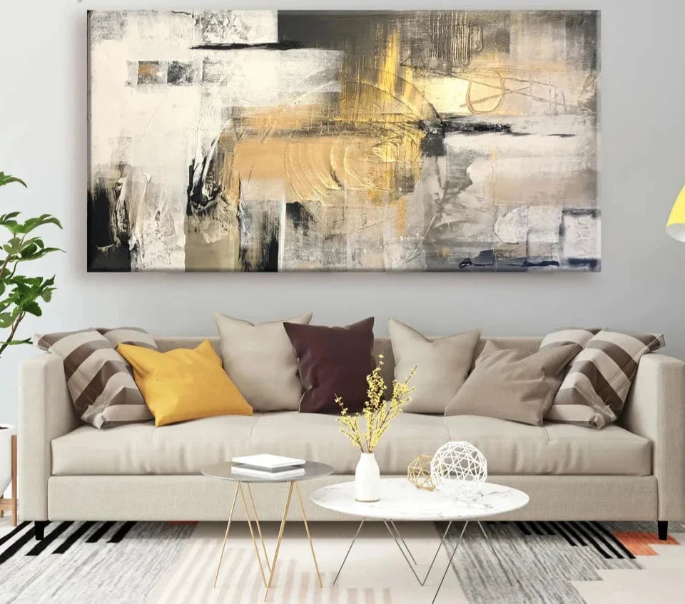 Shimmering Gold Abstract 5D Diamond Painting