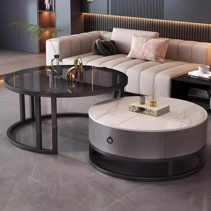 Elegant Marble Round Coffee Table