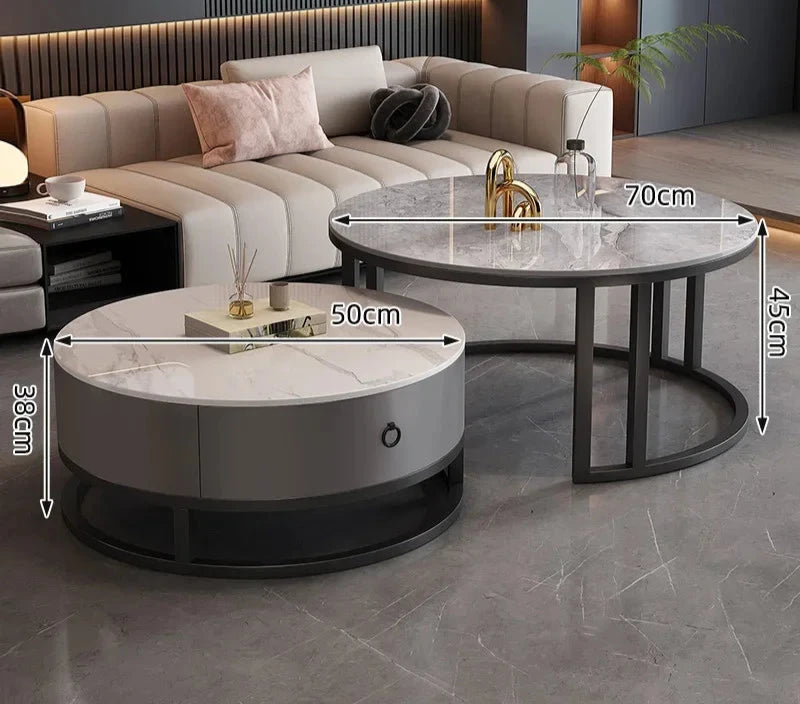 Elegant Marble Round Coffee Table