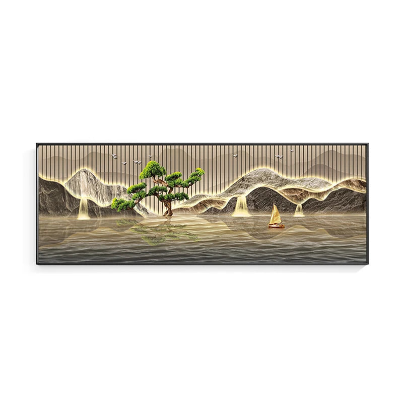 Waterfall Pine Landscape 5D Diamond Painting