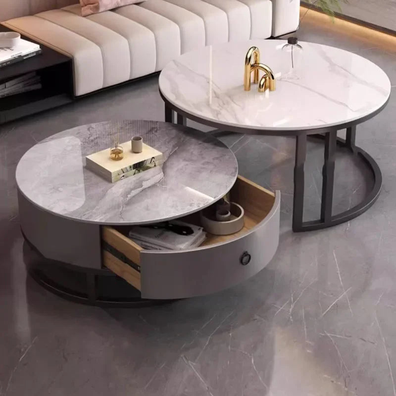 Elegant Marble Round Coffee Table