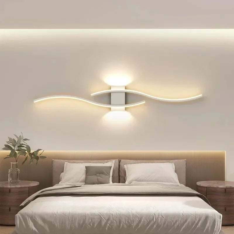"CurvaGlow: Modern LED Strip Wall Lamp Double Curve