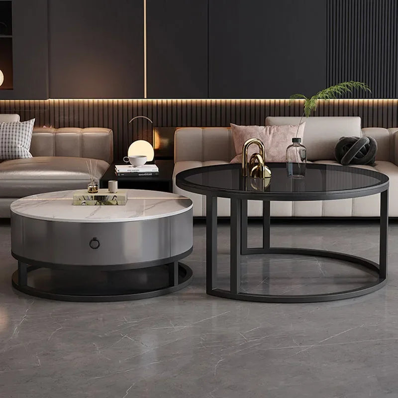 Elegant Marble Round Coffee Table