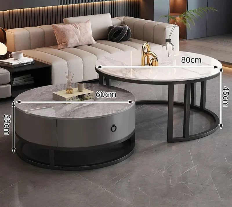 Elegant Marble Round Coffee Table