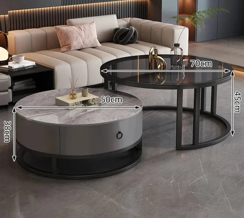 Elegant Marble Round Coffee Table