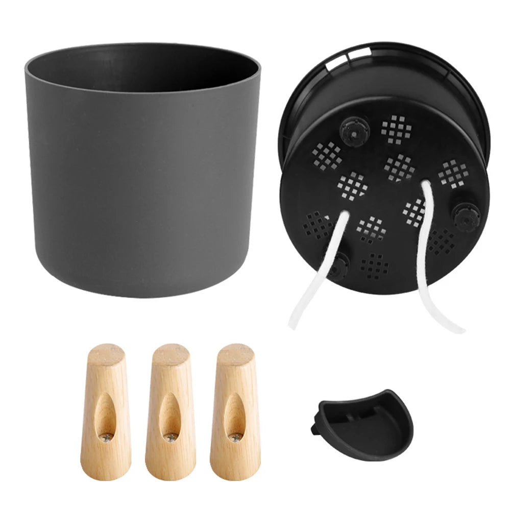 GreenGrow Round Plant Stand with Self-Watering System
