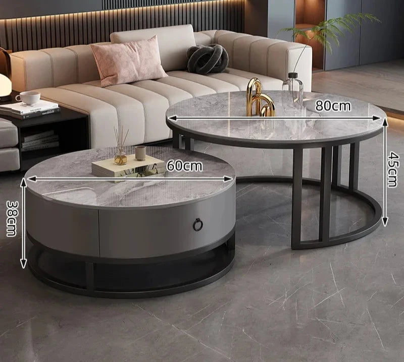 Elegant Marble Round Coffee Table