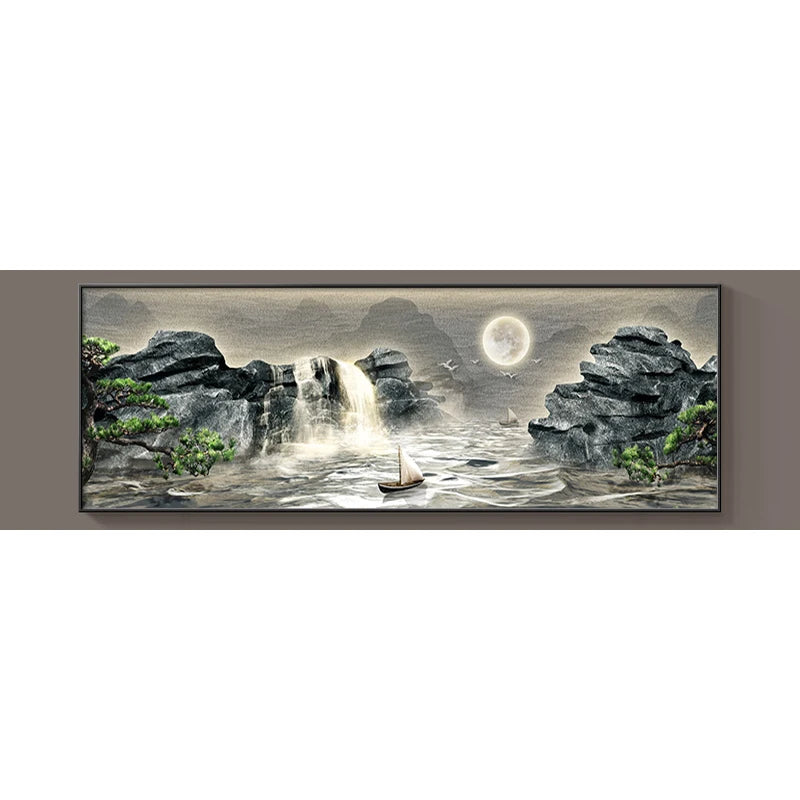 Waterfall Pine Landscape 5D Diamond Painting