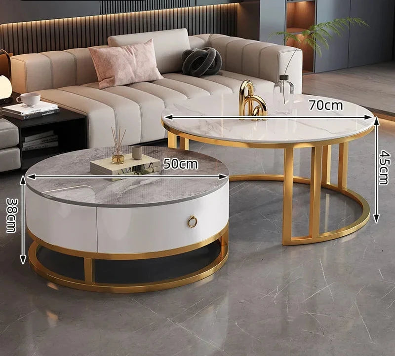 Elegant Marble Round Coffee Table