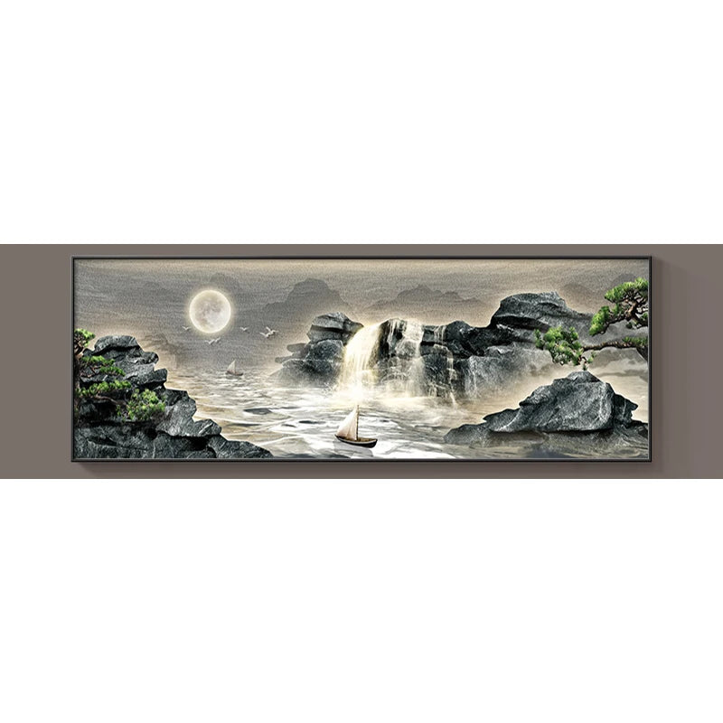 Waterfall Pine Landscape 5D Diamond Painting
