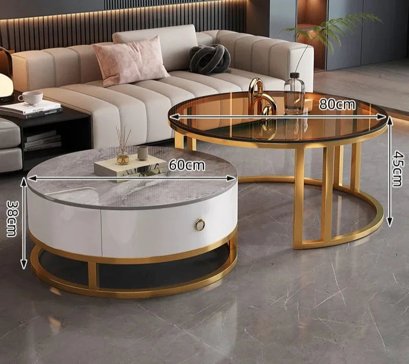 Elegant Marble Round Coffee Table