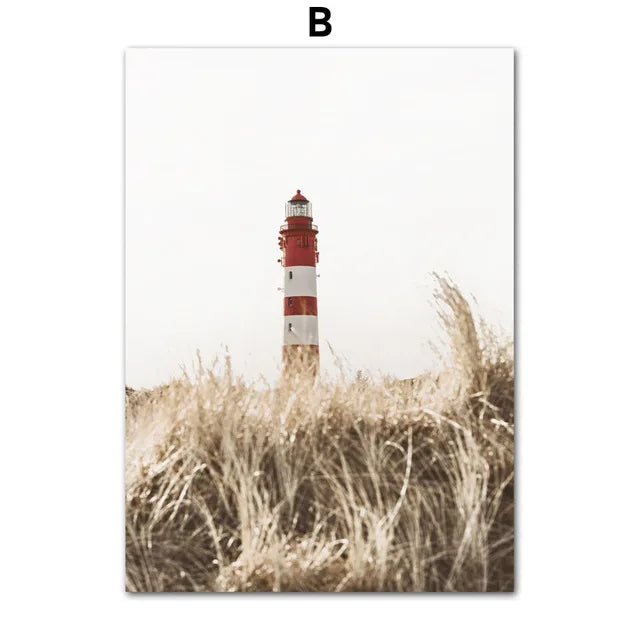 Beige Blossom Nordic Landscape Poster