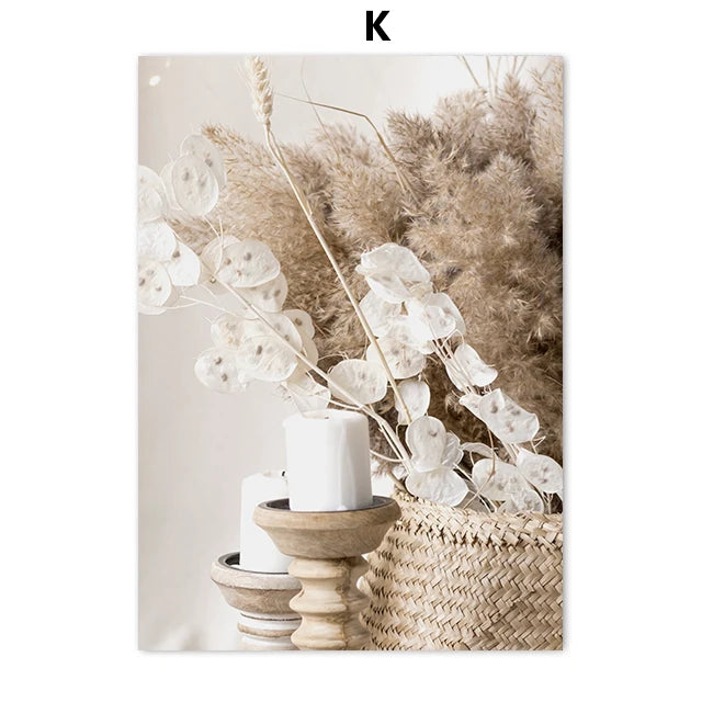 Beige Blossom Nordic Landscape Poster