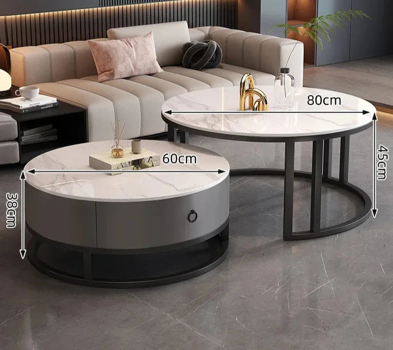 Elegant Marble Round Coffee Table