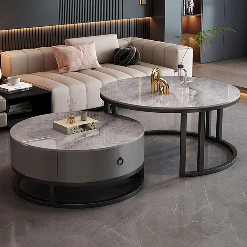 Elegant Marble Round Coffee Table