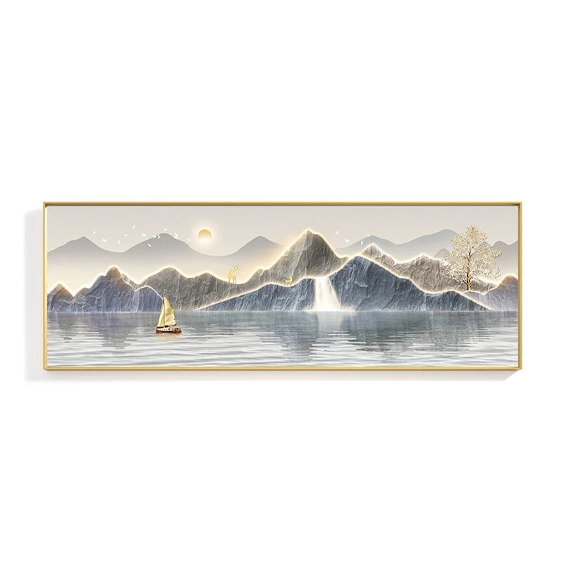 Waterfall Pine Landscape 5D Diamond Painting