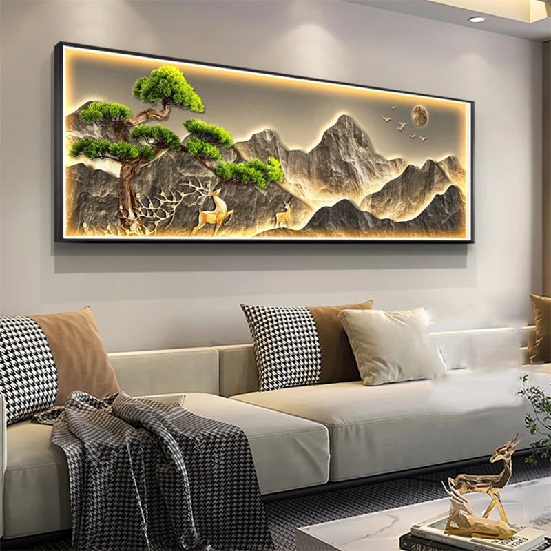 Waterfall Pine Landscape 5D Diamond Painting