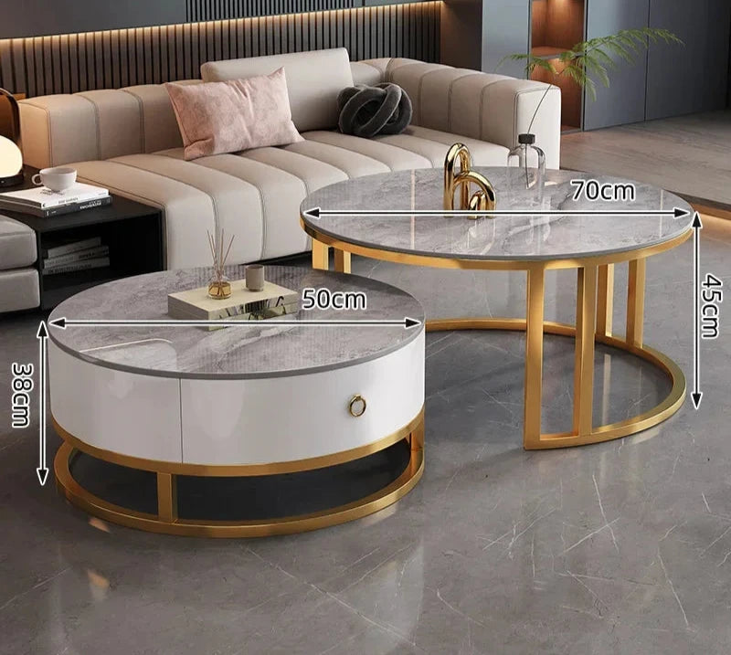 Elegant Marble Round Coffee Table