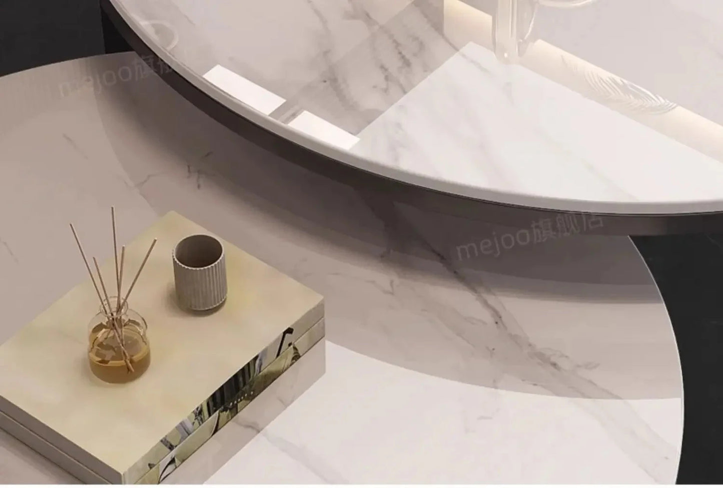 Elegant Marble Round Coffee Table