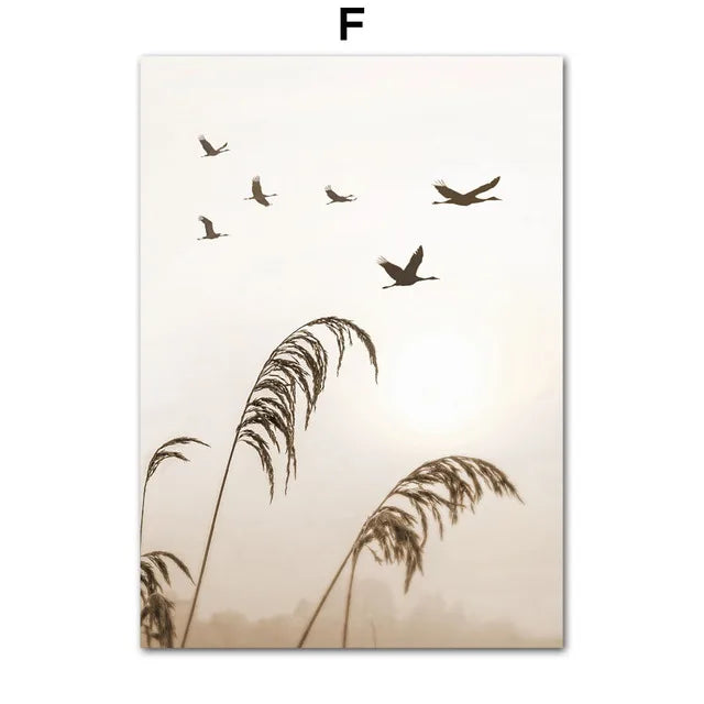 Beige Blossom Nordic Landscape Poster