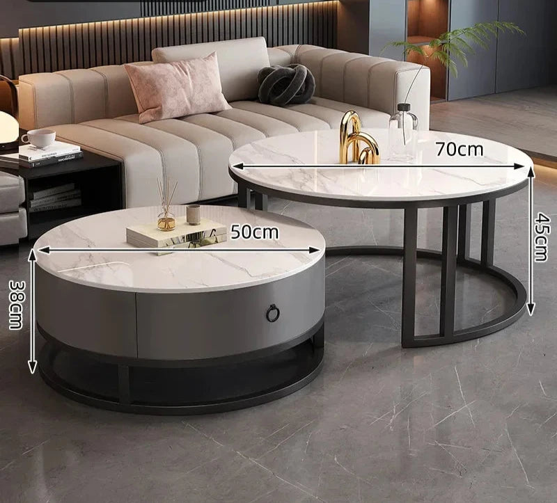 Elegant Marble Round Coffee Table