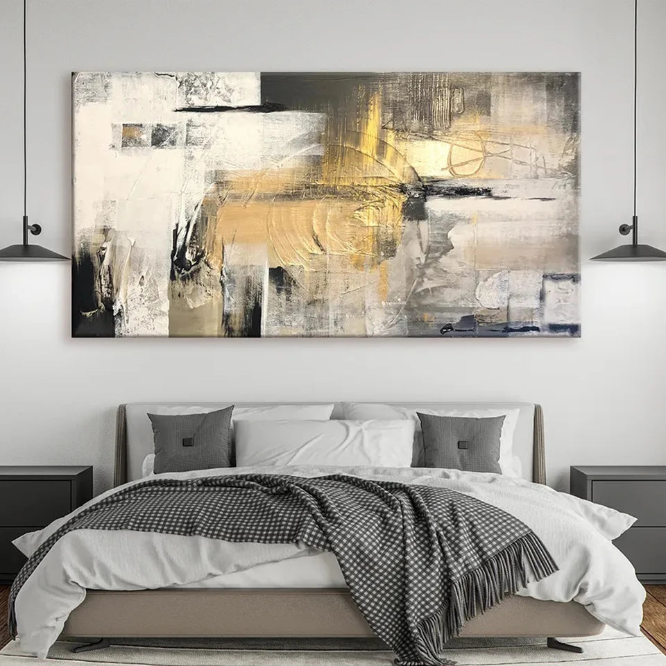 Shimmering Gold Abstract 5D Diamond Painting