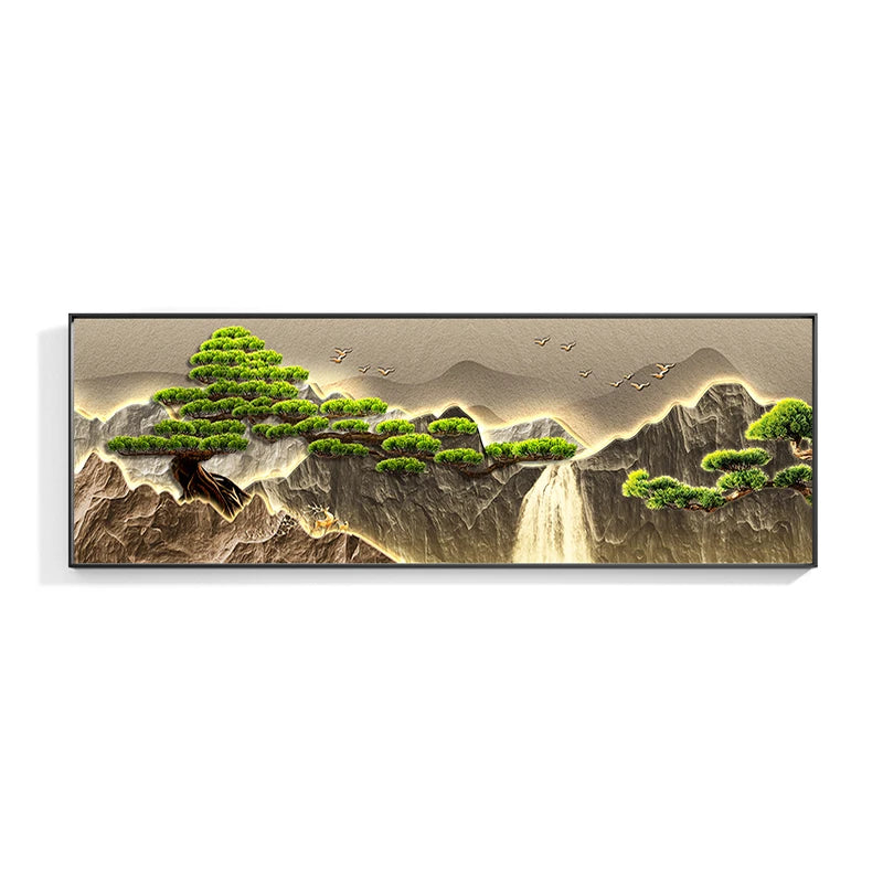 Waterfall Pine Landscape 5D Diamond Painting