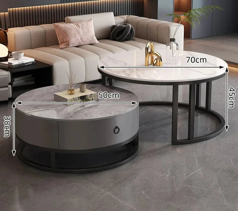 Elegant Marble Round Coffee Table