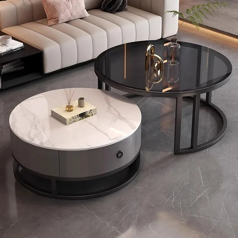 Elegant Marble Round Coffee Table