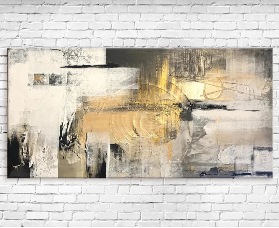 Shimmering Gold Abstract 5D Diamond Painting