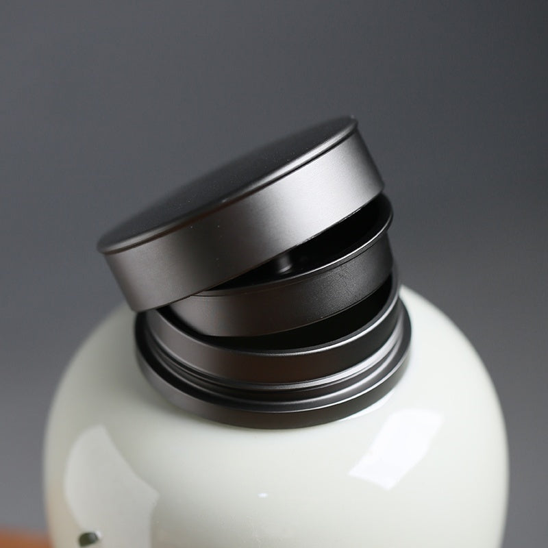Panda Serenity Hand-Painted Tea Jar
