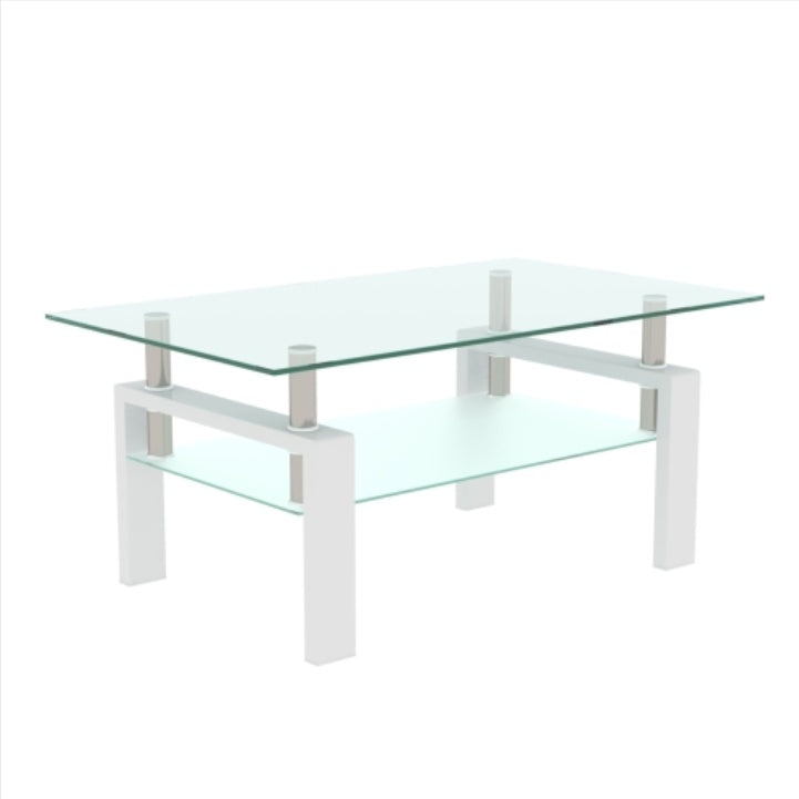 Crystal White Modern Coffee Table