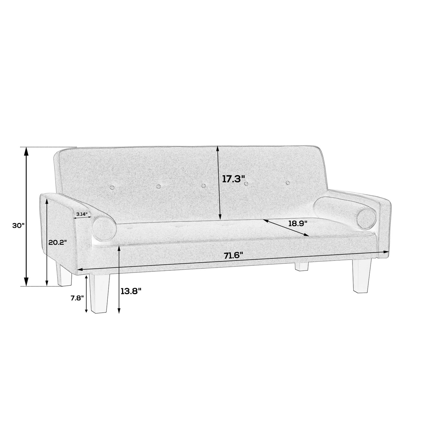 “Love Seat Sofa”Grey