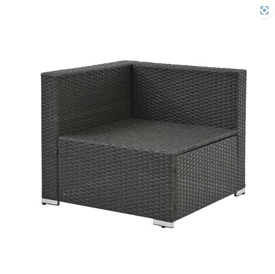 Elegant PE Rattan Patio Set with Tempered Glass Table