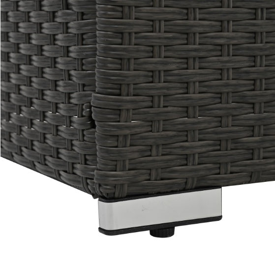Elegant PE Rattan Patio Set with Tempered Glass Table