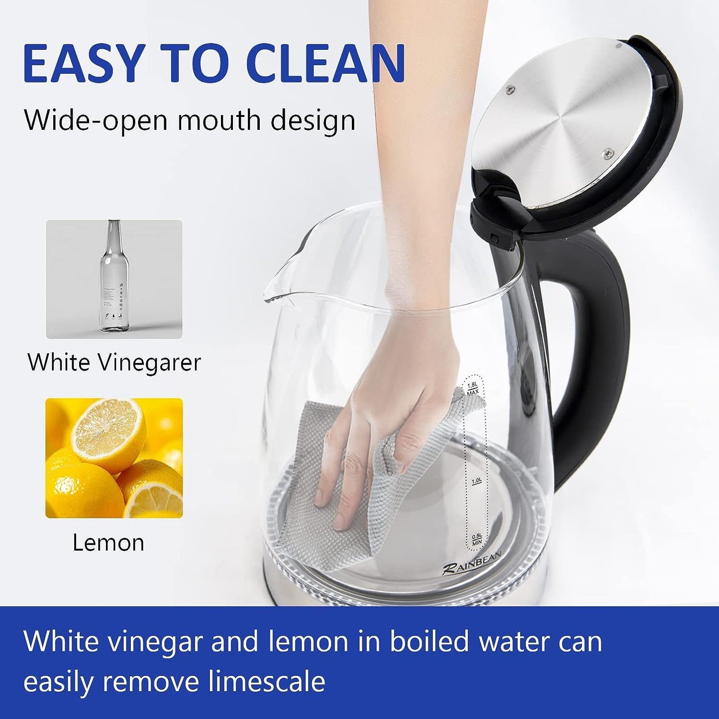 CrystalGlow Electric Kettle 1.8L